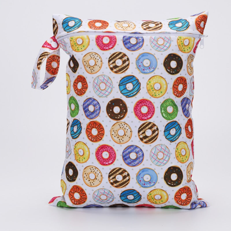 30x40 cm Vattentät Påse med Läckert Donutmönster - Håll dina saker torra med stil!